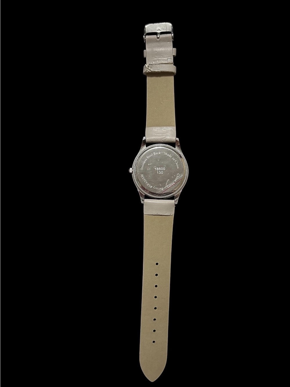 Minimalist Beige Leather Strap Watch - Picture 2 of 2